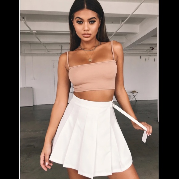 Tiger Mist Tops - Tiger Mist Nude Crop Top